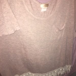 Dusty pink short sleeve top with lace detail sz 3x